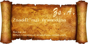 Zsadányi Armandina névjegykártya